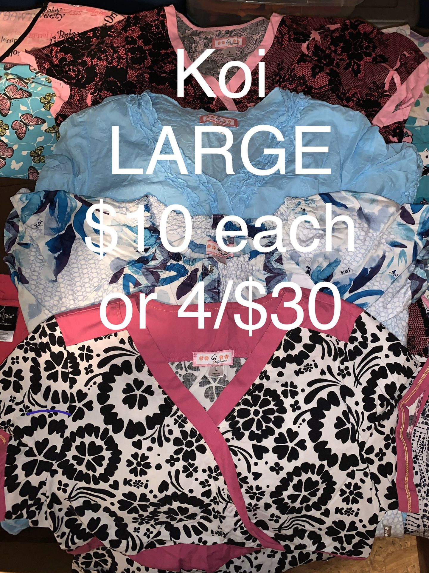 Koi size large scrub tops