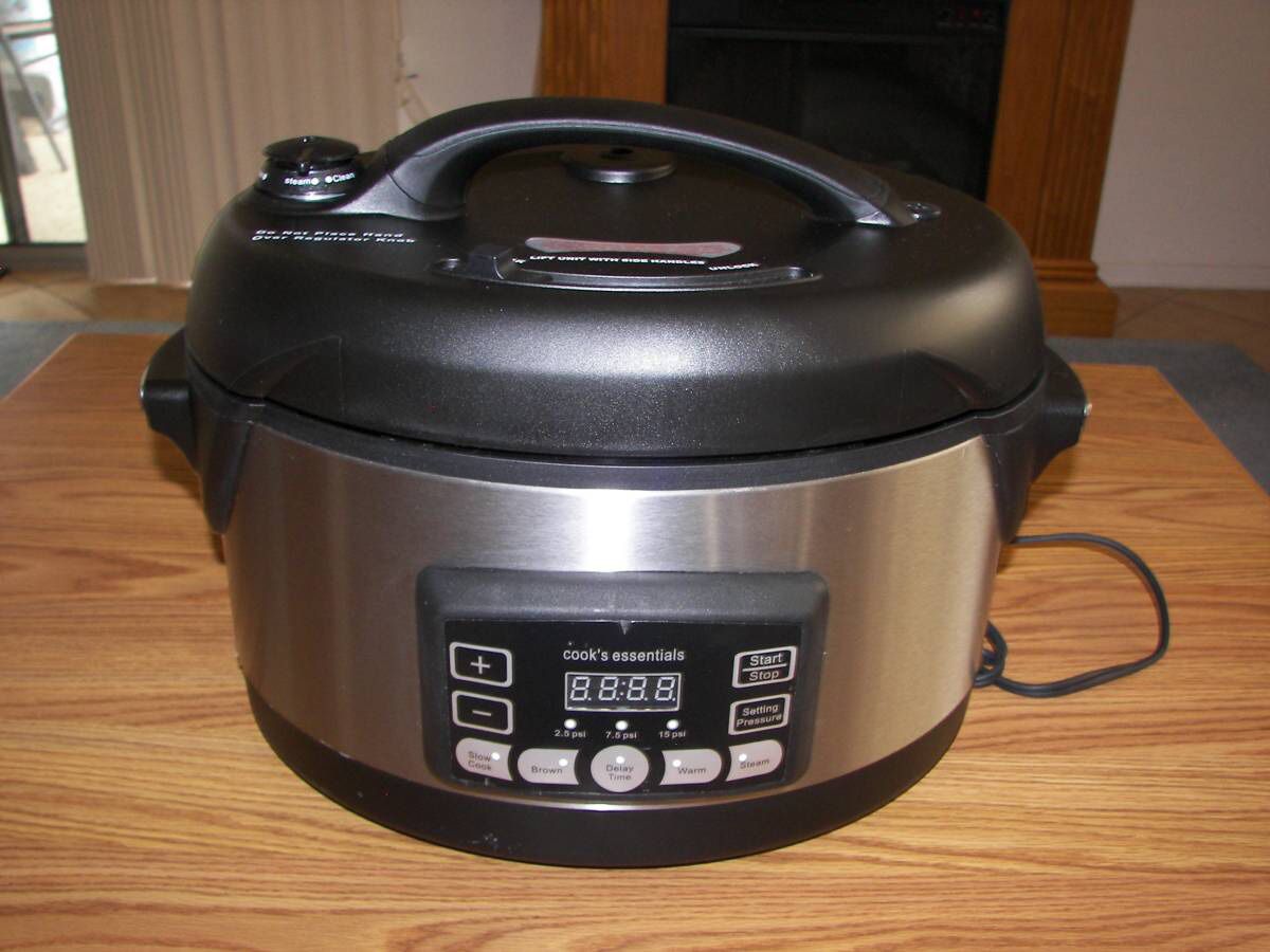 Cooks Essentials 5.25qt Electric Oval Stainless Steel Digital Pressure/Slow Cooker Model 99725