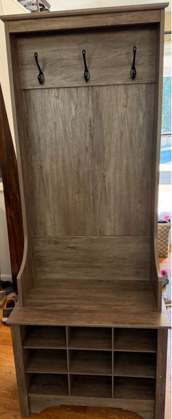 Hall Tree with Bench and Coat Rack