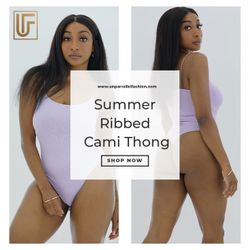 Summer Ribbed Cami Bodysuit 