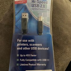 Hi Speed USB Cable For Printers,scanners & More