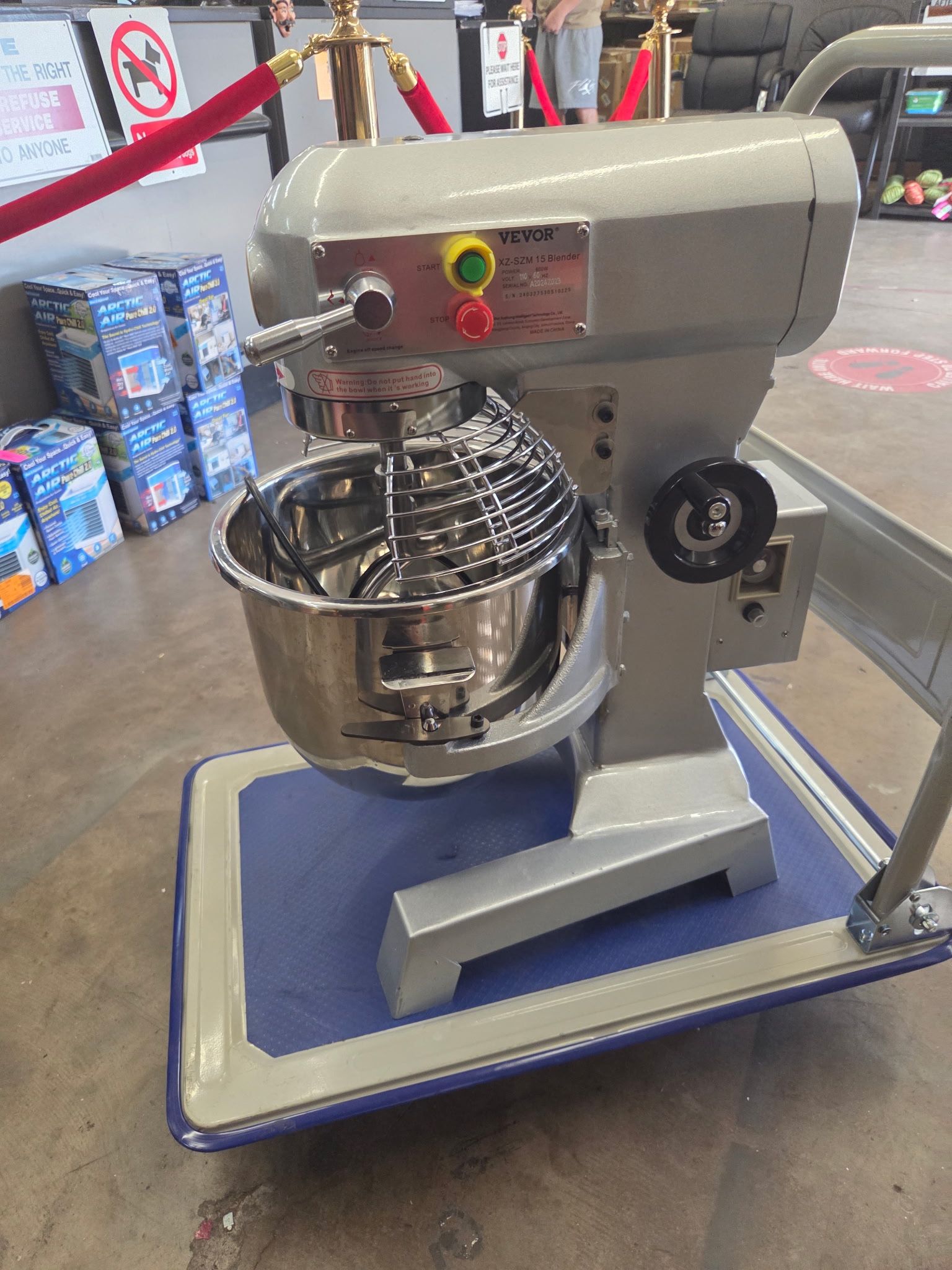 VEVOR Commercial Stand Mixer 15 qt. Dough Mixer Heavy Duty Silver Electric Food Mixer with 3-Speeds Adjustable 500 W New Includes dough hook only