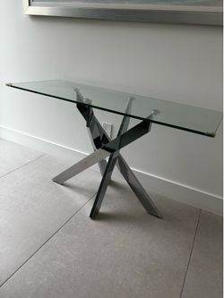 Z Gallery console table metal and glass