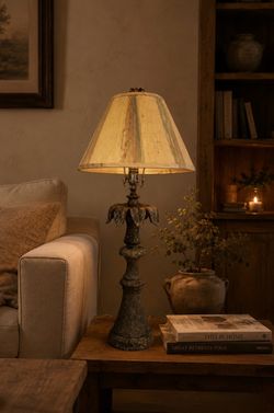 Heavy Vintage Table Lamp / French Country Style / 34” Tall