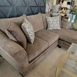 Brown Sofa Chaise (Sectional)