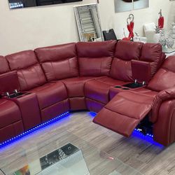 Reclining Sectional Sofa With Led Lights