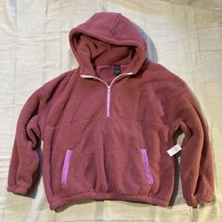 NWT The Gap Sherpa/Fleece Hooded Pullover Size Large Tall GORPCORE Athleisure