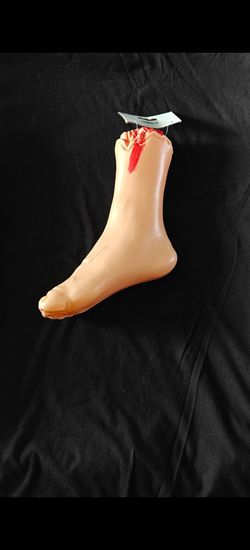 Halloween decor bloody fake foot