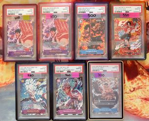 One piece cards PSA 10 slabs