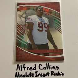 Alfred Collins San Francisco 49ers DT Absolute Short Print Insert Rookie Card. 