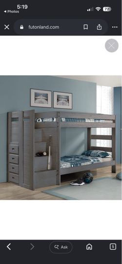 Complete Twin over twin bunk beds with drawers