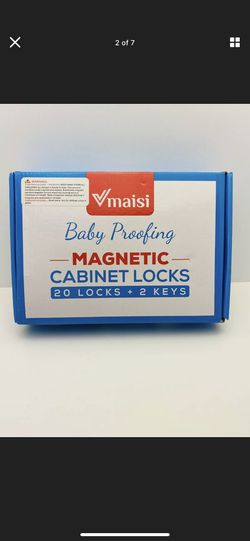 20 Pack Magnetic Cabinet Locks Baby Proofing - Vmaisi Children Proof  Cupboard Drawers Latches - Adhesive Easy Installation