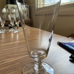 Morgantown Goblets Faceted Hexagonal Stem 6⅝" tall 10 oz Set of 6 VINTAGE late 1950’s