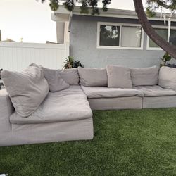 Modular 4 pieces cloud selectional couch / sofa