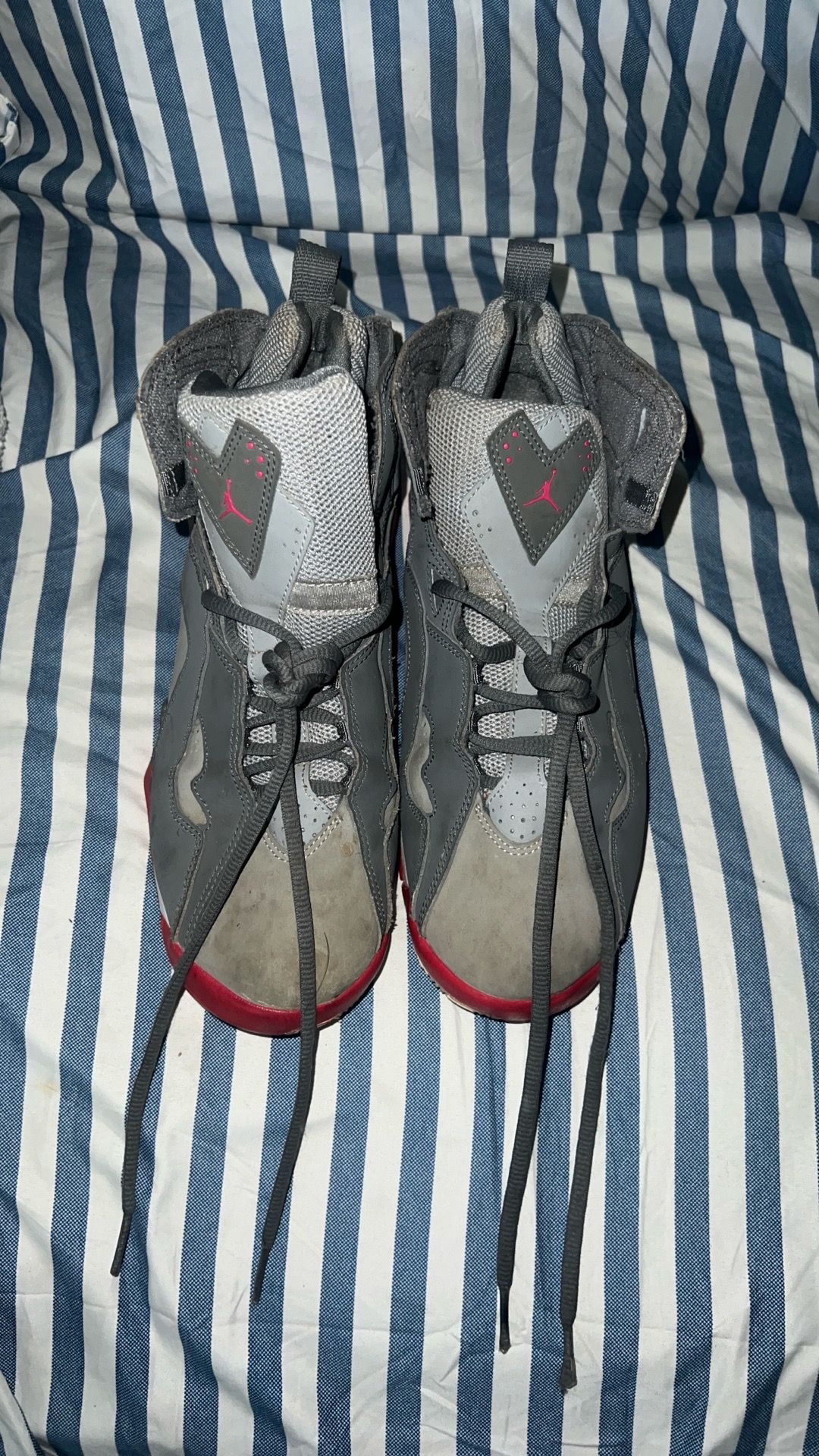 Cool Grey Pink True Flight Jordans