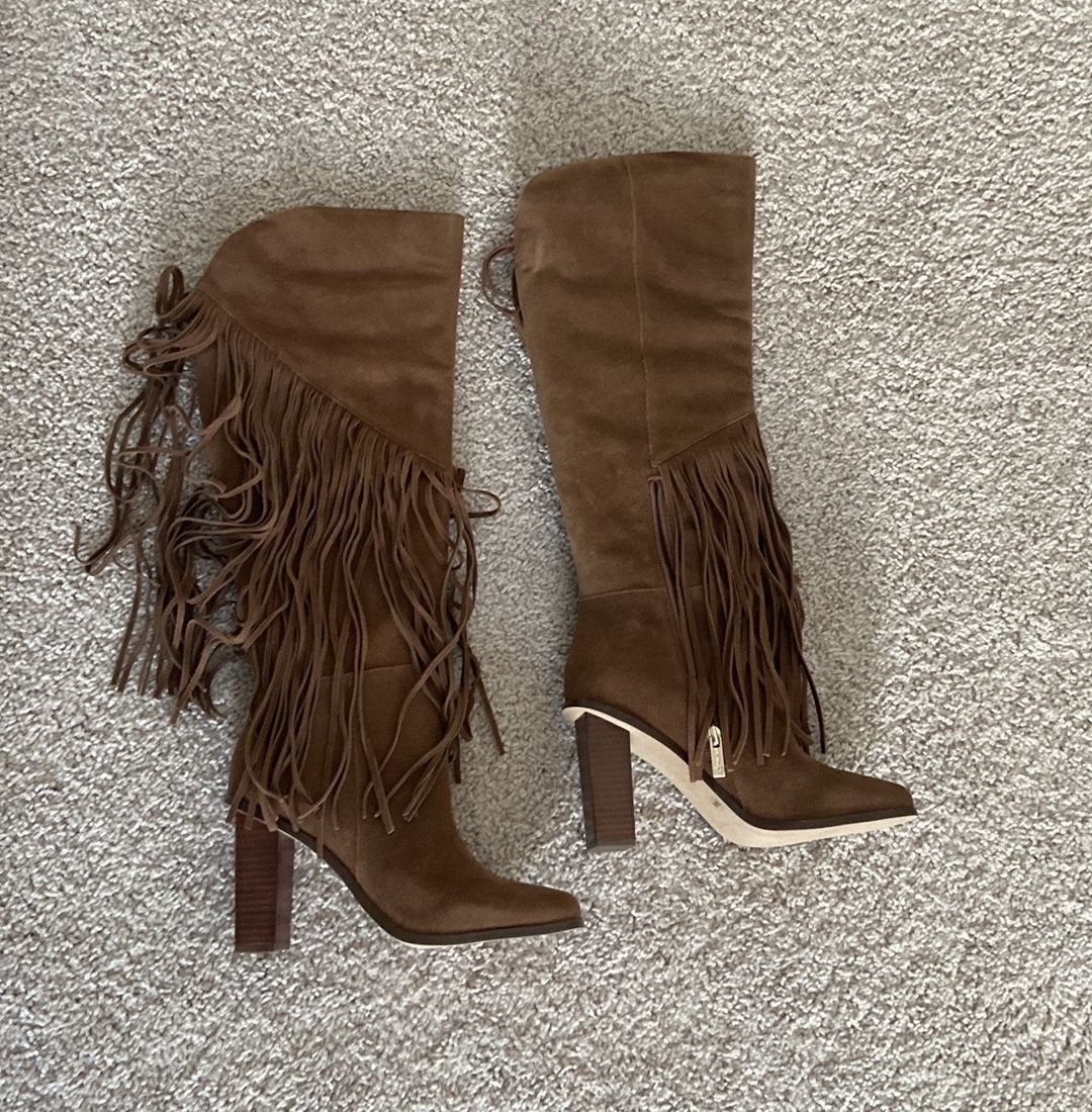 Jessica Simpson fringe tall boots. Fit 7