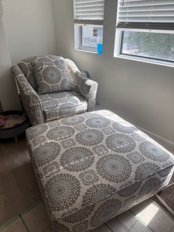 Mandala Pattern Armchair and Ottoman Set, must go by Wednesday