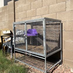 Large Multi-Level Pet Cage on Wheels