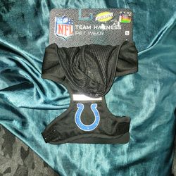 Reflective Colts Team Dog Harness W/ Hood