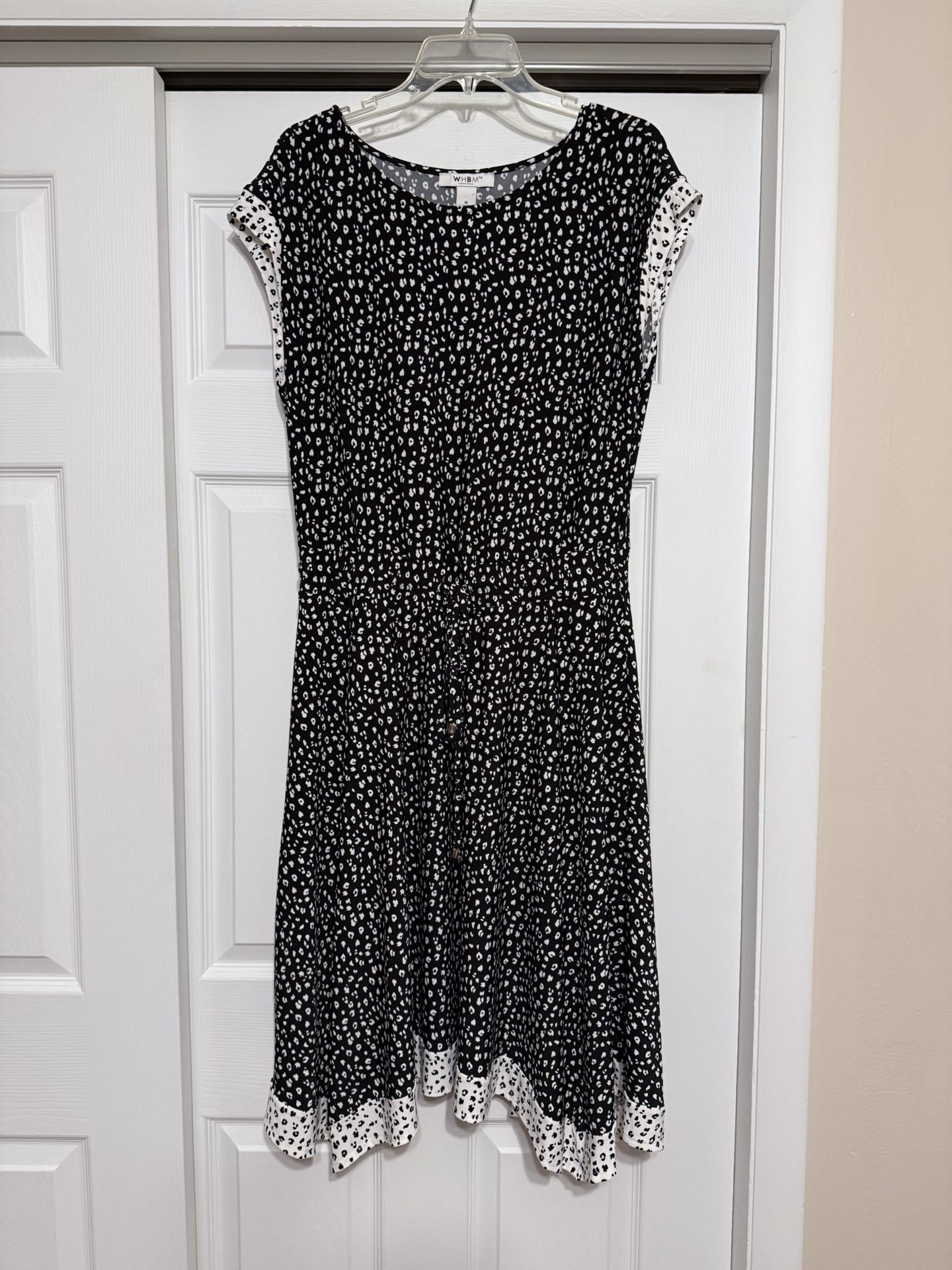 WHBM Black & White Cheetah Print Dress - Size Medium
