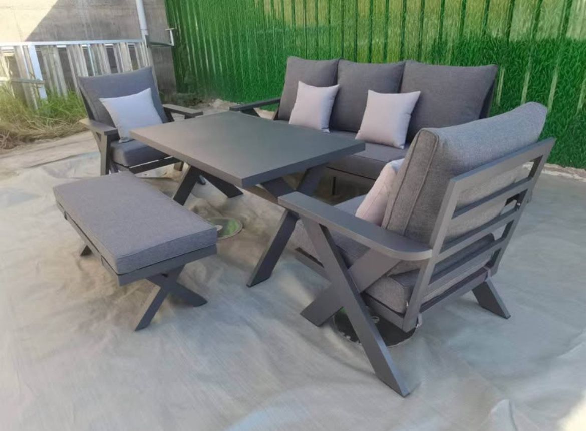 5 Piece eXCaliber Aluminum Outdoor Patio Furniture Dining Set *New*
