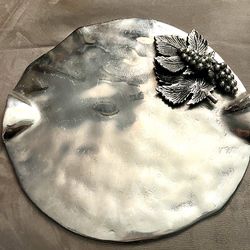 Brutalist silver tone cheese board