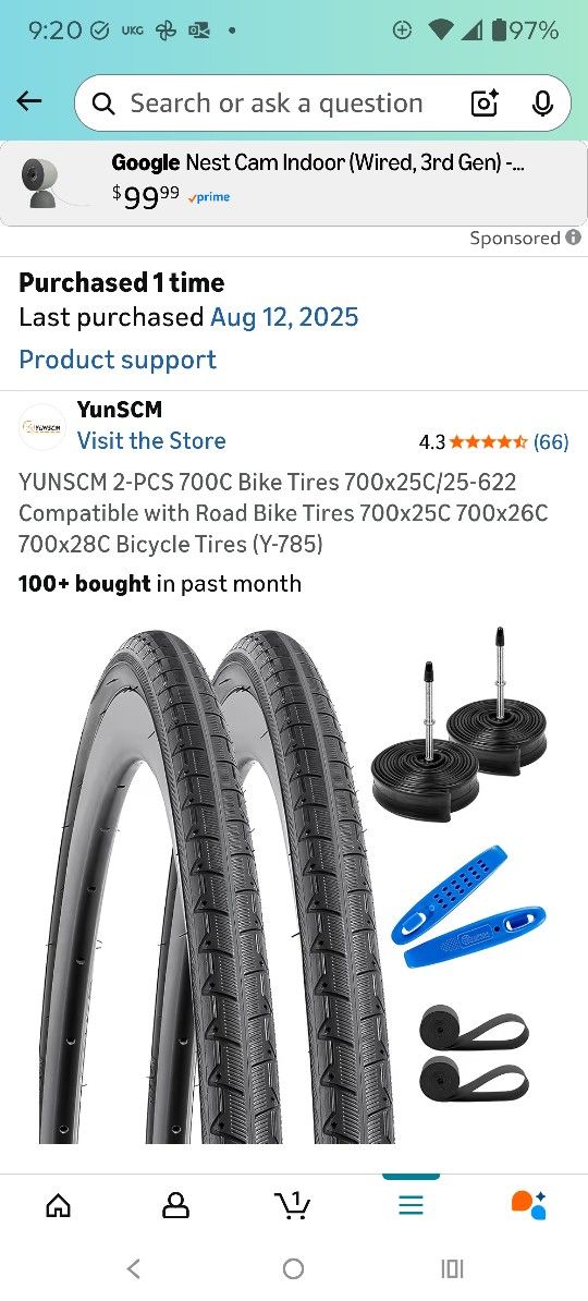 Brand New 700c×25 Tubes &Tires Kit $33.11