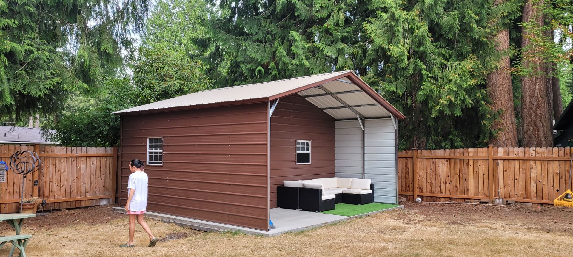 Steel Utility Carport Mower Garden Yard Entertaining Shed 