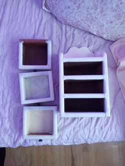 Mini wood jewelry cabinet