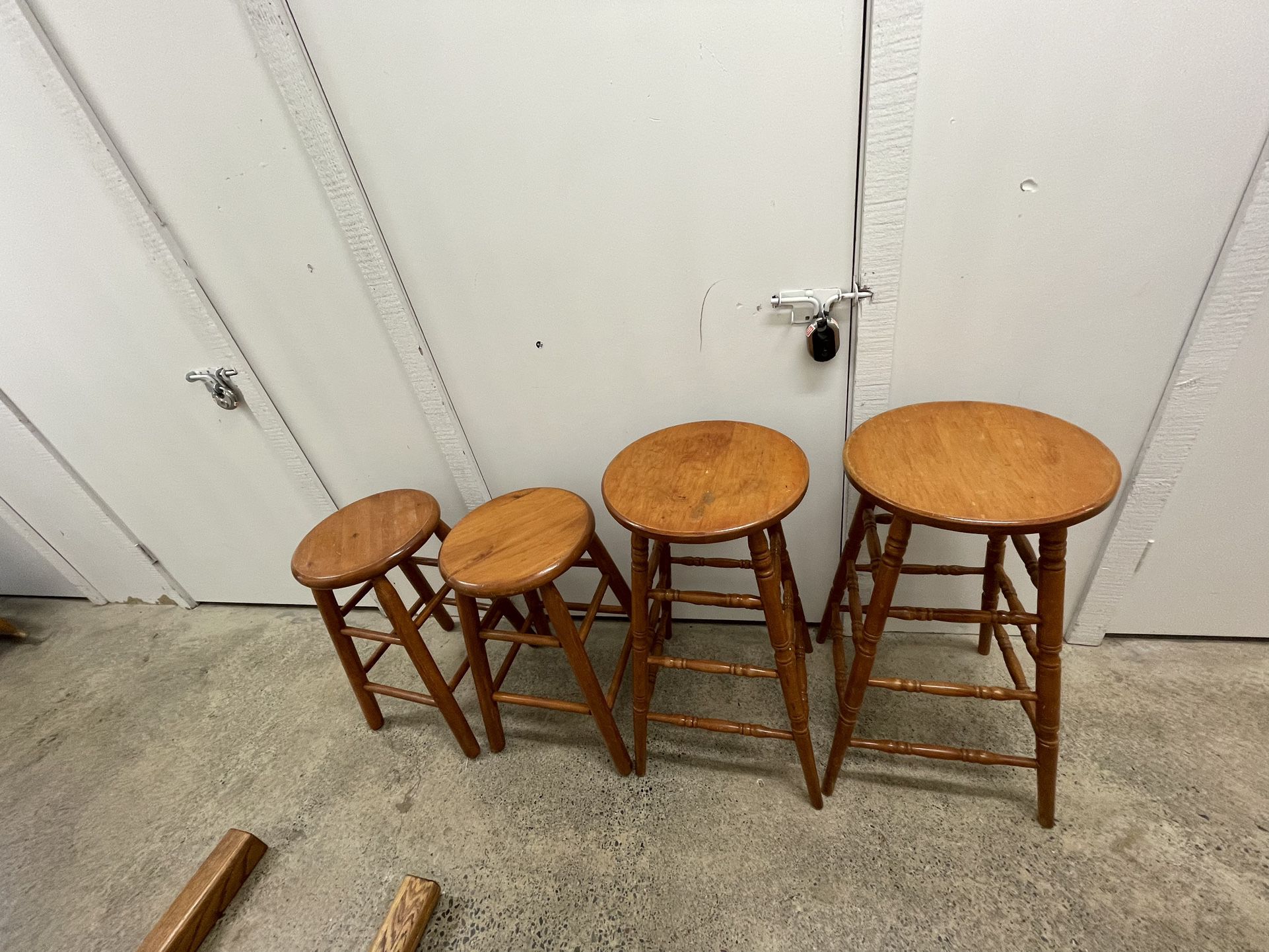 4 wooden stools! need gone asap!