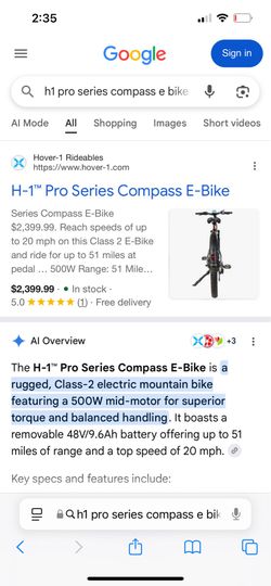 H1 Pro Series Compass Electric Bike
