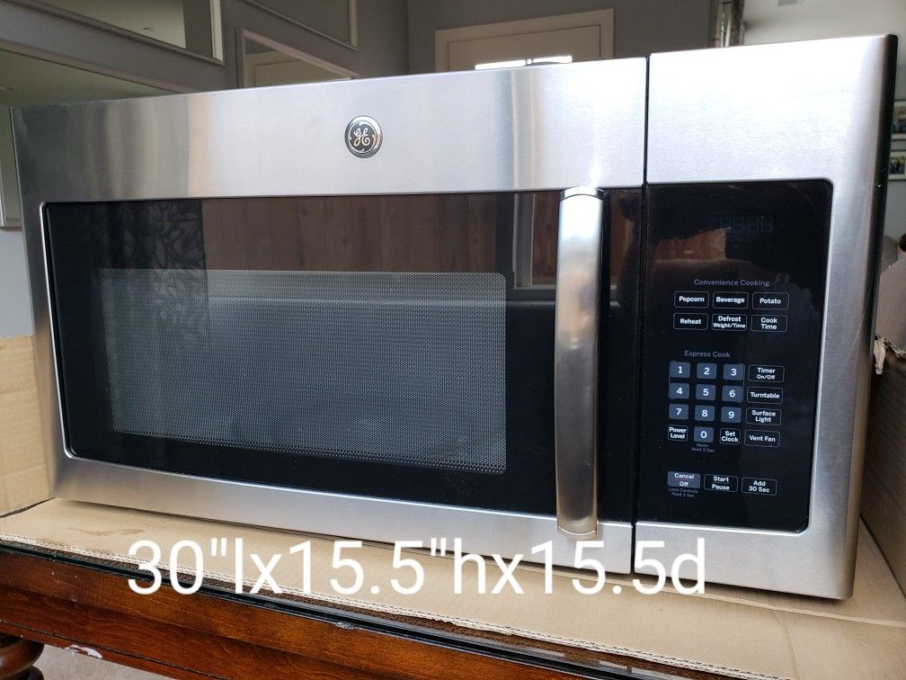 GE 1.6 cu ft microwave hood