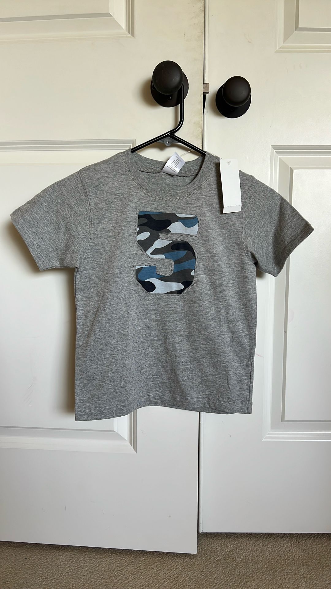 Brand New Gymboree Shirt For 5 Year Old - Blue And Gray Camo Design