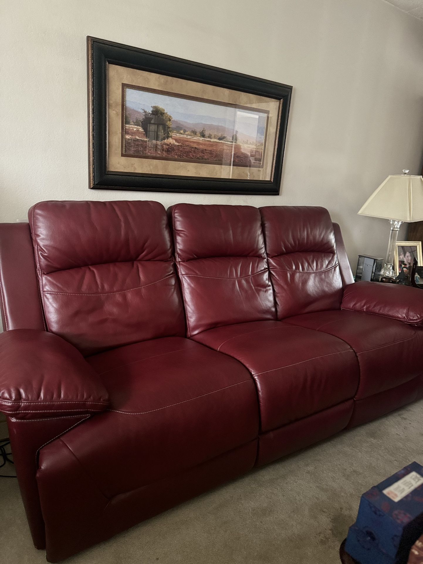 Red Reclining Couch AND Loveseat 