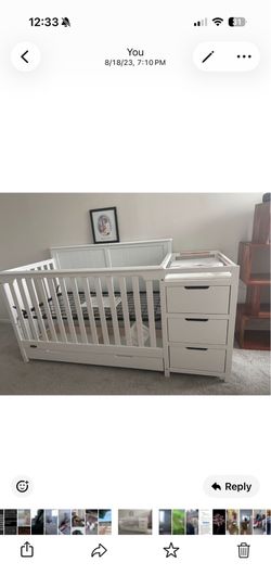 Graco Hadley 5-in-1 Convertible Crib with Changer & Storage - White