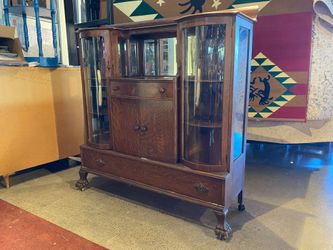 ROCKFORD Vintage Double Curved Display Shelf Cabinet