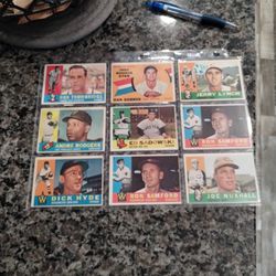 1960 Topps Baseball Cards One Sheet Various Players