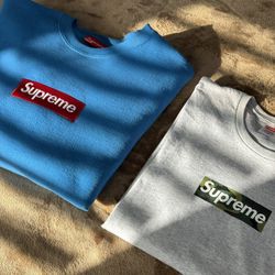 Supreme Crewneck Red/Blue Bogo & Camo Bogo Tee