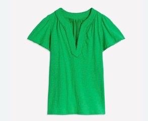 Boden Womens Ava Short Sleeve Top Green Size 8 US