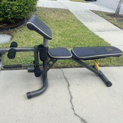 Gold's Gym Workout Bench with Bar and Weights