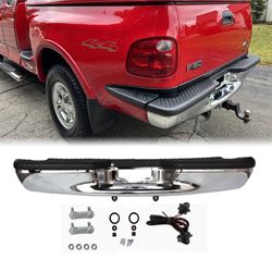 Chrome Rear Step Bumper Assembly For 1997-2004 Ford F-150 F150 1997-1988 F250 