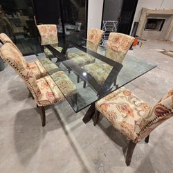 Glass Table & 6 Chairs
