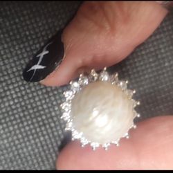 Genuine Freshwater Pearl Ring, Adjustable 