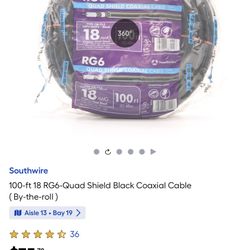 RG6-Quad Shield Black Coaxial Cable