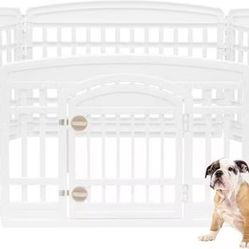 IRIS USA 6 Panel Dog Exercise Playpen with Door, 24-in

