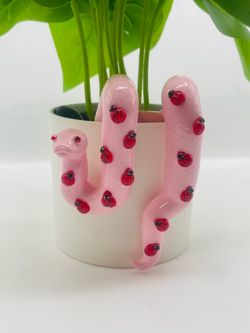 Adorable “Miss Ladybug” Hanging Snake - Plant Buddy