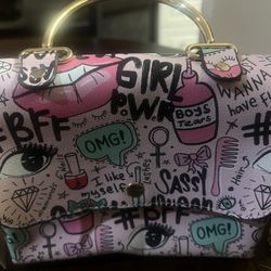 Vegan Pink Graffiti Purse 