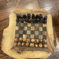 Olive Wood chess board & pieces, Handmade wooden chess board games set, Checkers Board 