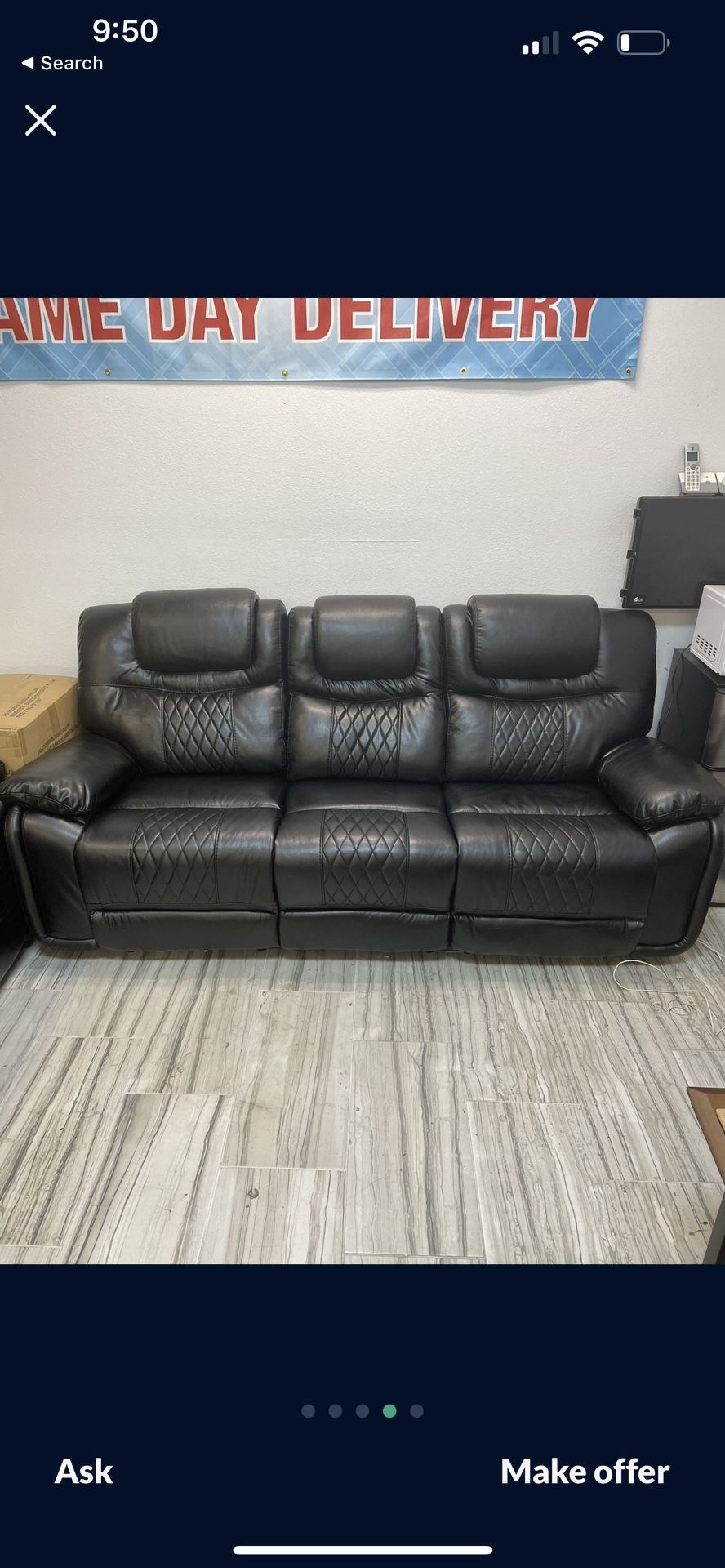 GORGEOUS BLACK SANTIAGO SOFA