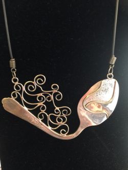 Sterling silver spoon necklace